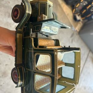 Vintage-Style Green Tin Toy Car for Kids